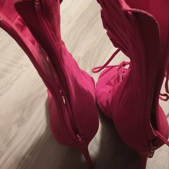 Liliana high heels red open toe sandals - Picture 3 of 9